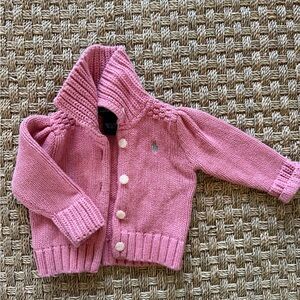 Ralph Lauren Pink Knit Cardigan for Kids